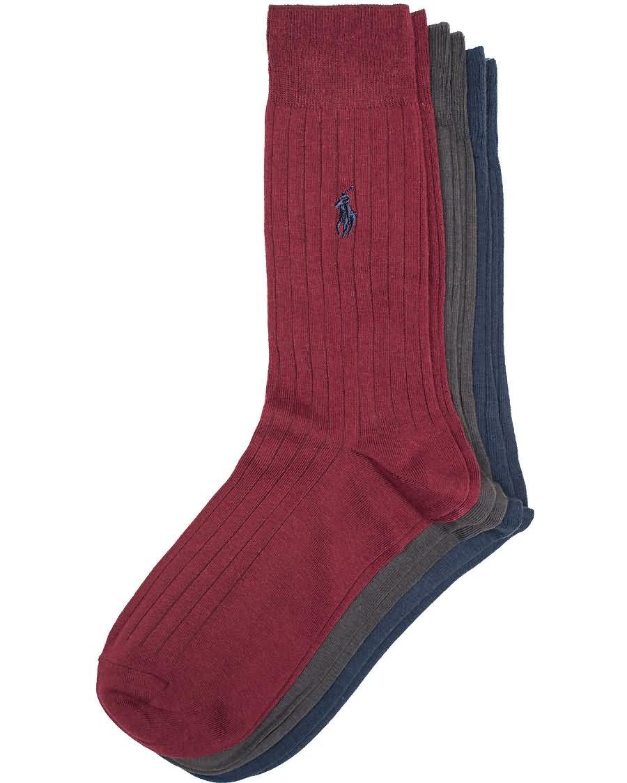 polo ralph lauren 3-pack egyptian cotton sock winegreynavy Lavpris Rimelig dg5u4